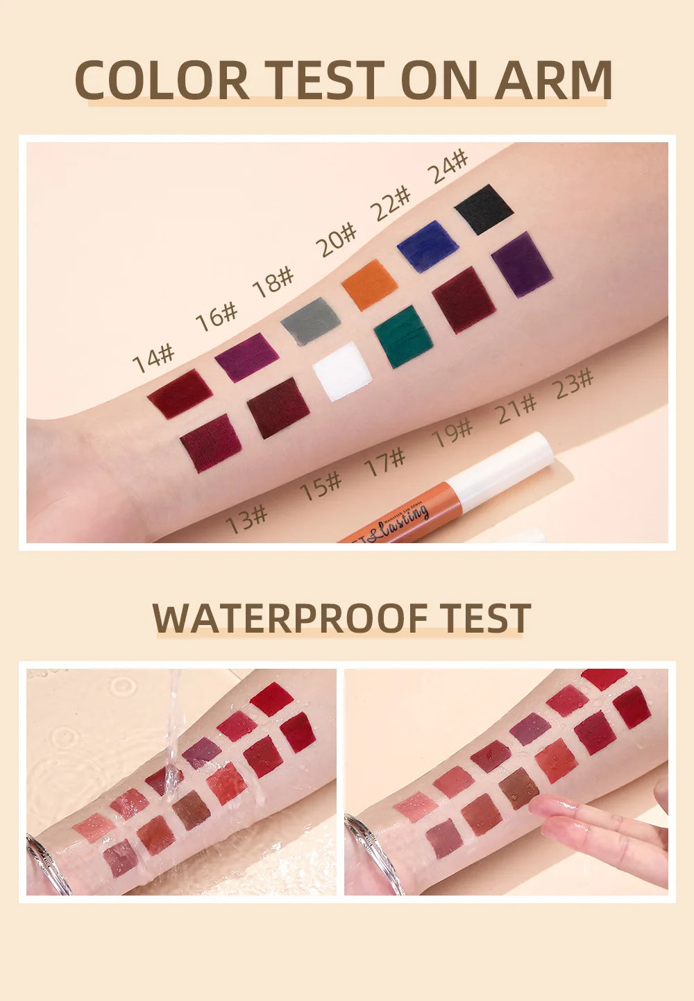 Matte Liquid Lipstick, Non-Stick Cup, Waterproof, Long-Lasting, Smudge-Proof, Velvet Finish, Transfer-Resistant Lip Gloss