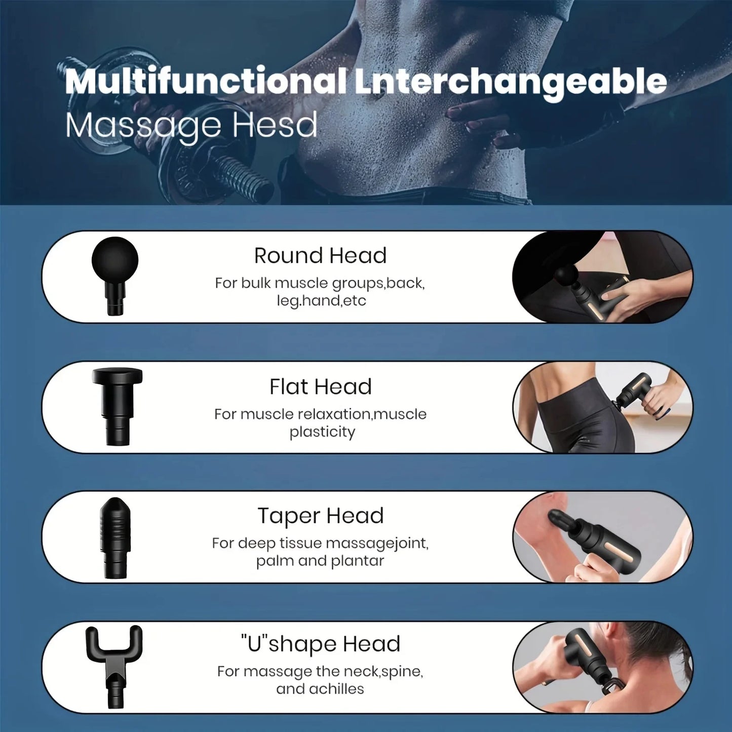 99 Level Massage Gun Fascia Deep Muscle Relax Body Neck Massager Electric Fitness Equipment Noise Reduction Male Female