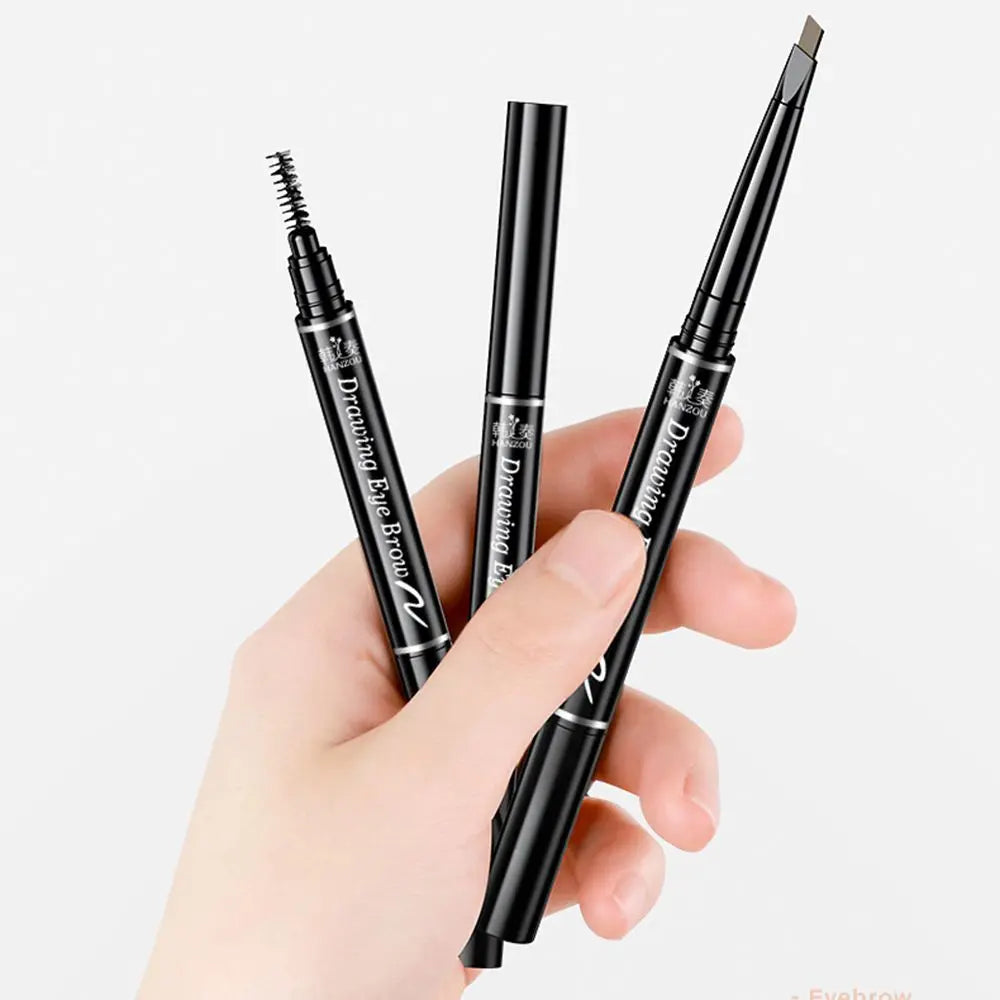 1PC Double Ended Eyebrow Pencil Rotatable Triangle Eye Brow Pen Waterproof Waterproof Beauty Makeup Tool With Brush Makeup Tool