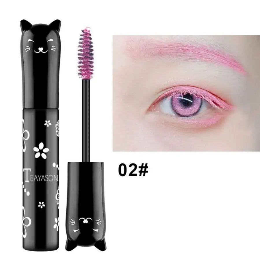 6-Colorful Mascara with Large Brush Head, Easy to Color, Non-Clumping, Non-Fading Mascara, White Purple, Sapphire Blue, Silver Coffee, Not Easy to Smudge, Mascara, Eyebrow Cream